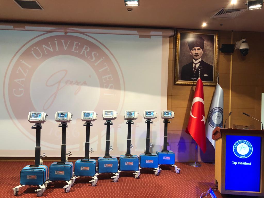 GAZİ ÜNİVERSİTESİ TIP FAK. HASTANESİNE SOLUNUM CİHAZLARI BAĞIŞLANDI.