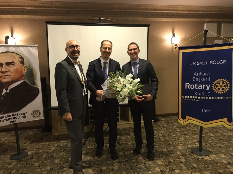 Başkent Rotary Kulübü Meslek Hizmetleri Ödülü Sn. Fatih TAN'a verildi