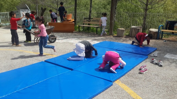 Artık onların da spor yapacakları ekipmanları var...